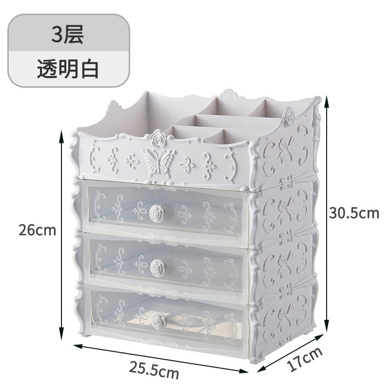 Product Rack Transparent Multi-layer Cosmetic BoxNet Red European Cosmetic Storage Box Drawer Dresser Skin Care