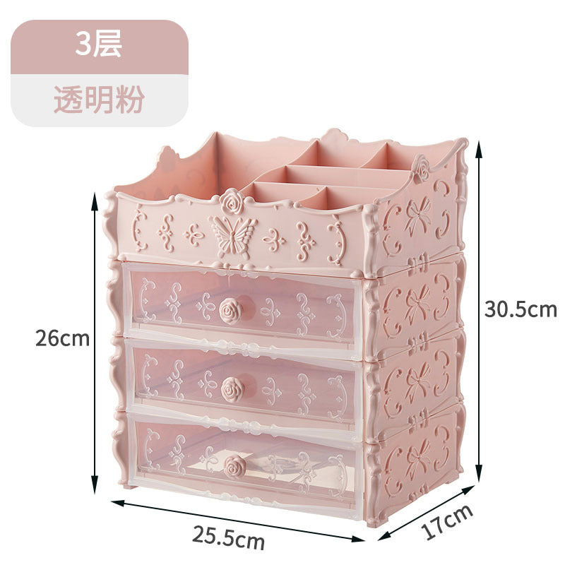Product Rack Transparent Multi-layer Cosmetic BoxNet Red European Cosmetic Storage Box Drawer Dresser Skin Care