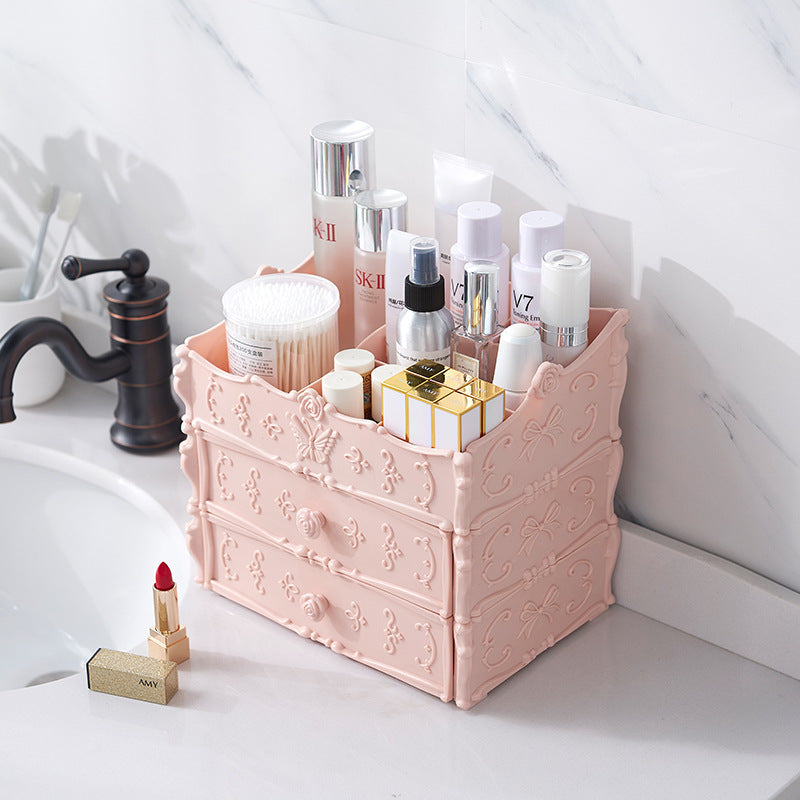 Product Rack Transparent Multi-layer Cosmetic BoxNet Red European Cosmetic Storage Box Drawer Dresser Skin Care
