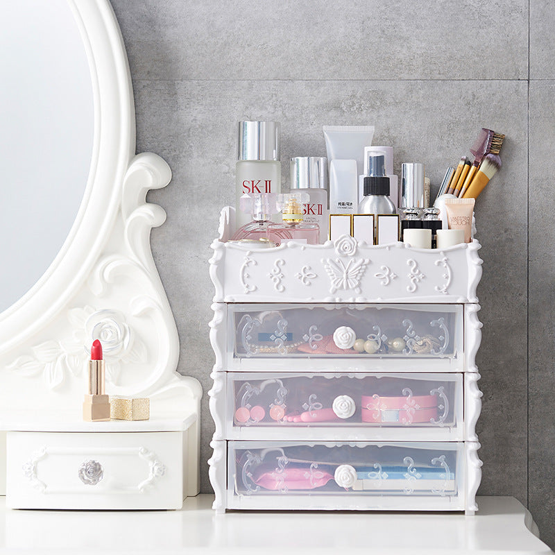 Product Rack Transparent Multi-layer Cosmetic BoxNet Red European Cosmetic Storage Box Drawer Dresser Skin Care