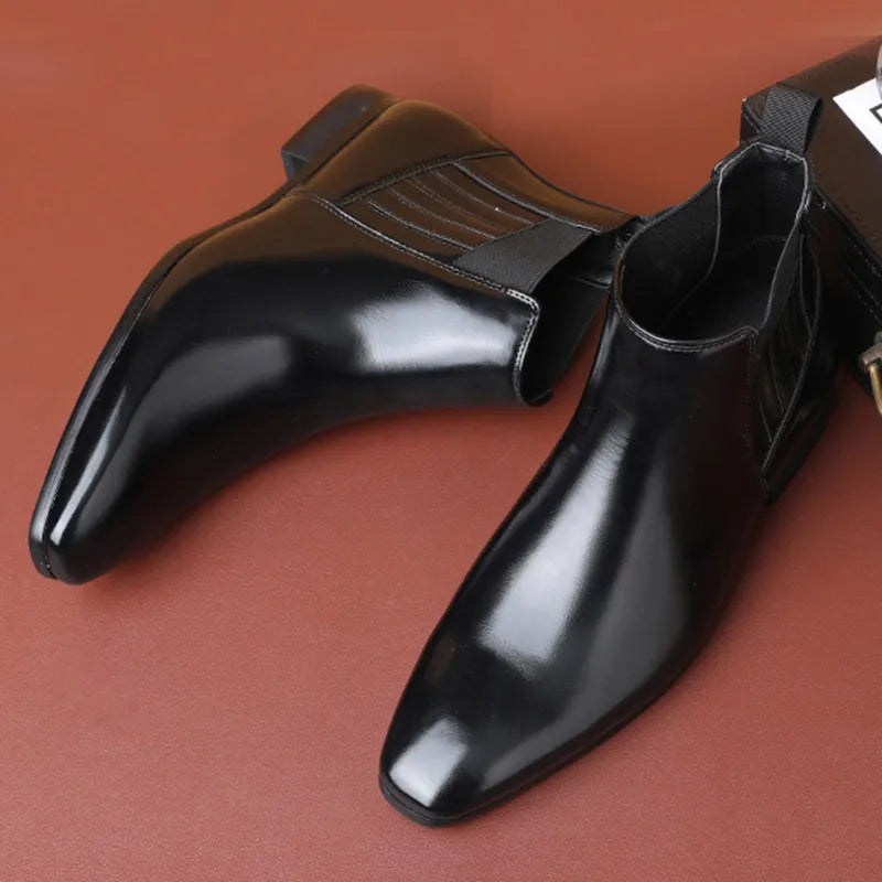 Pointed Toe Chelsea-style Boots For Men Fashion British Style