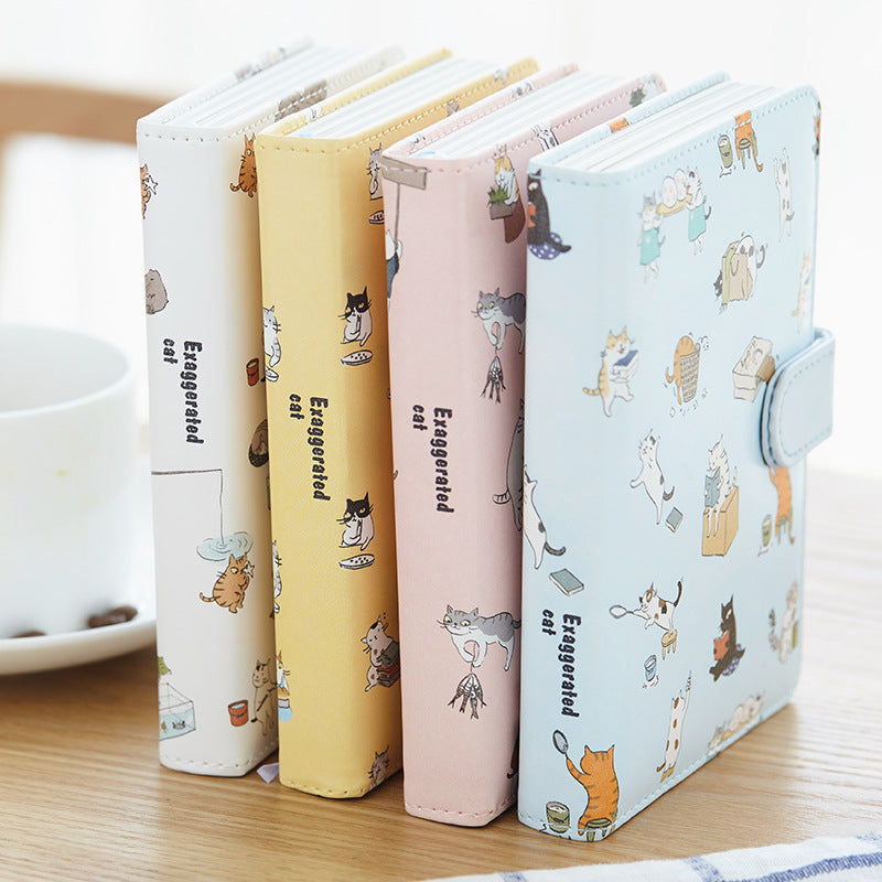 Golden Valley 32K Floating World Cat Language Coloring Page Cartoon Leather Buckle This Creative Cute Pocket Book Diary Notepad