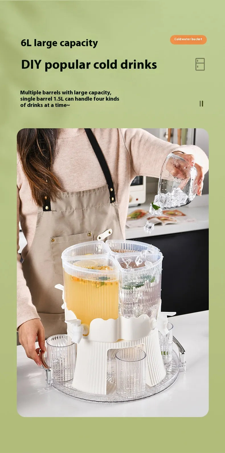 Large-capacity Rotatable Plastic Four-compartment Kettle Kitchen Gadgets