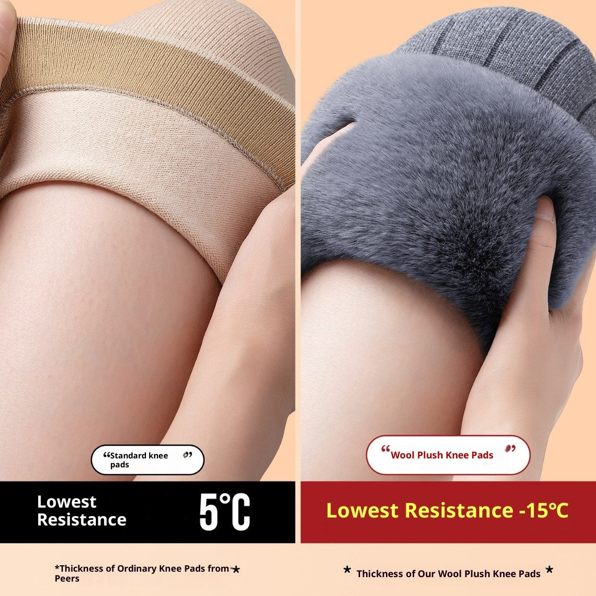 Cashmere Knee Pad Warm-keeping And Cold-proof Strap Leggings
