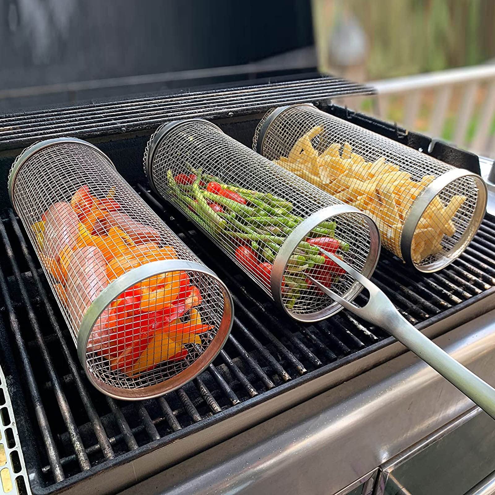New Barbecue Grate Outdoor Round Barbecue Campfire Barbecue Net Camping Picnic Cookware