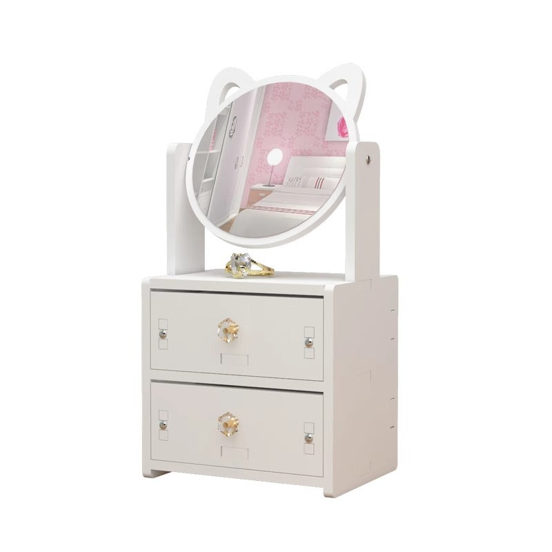 Household Desktop Small Rotating Mirror On Table Bedroom Dressing Table High Definition Integrated Cosmetic Mirror With Box