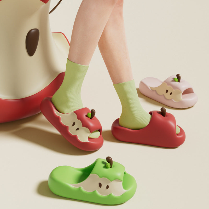 Apple Sandals And Slippers Adult Summer Parent-Child Cute Home And Outfit Children Anti-Slip 2025 New Indoor Cartoon Slippers