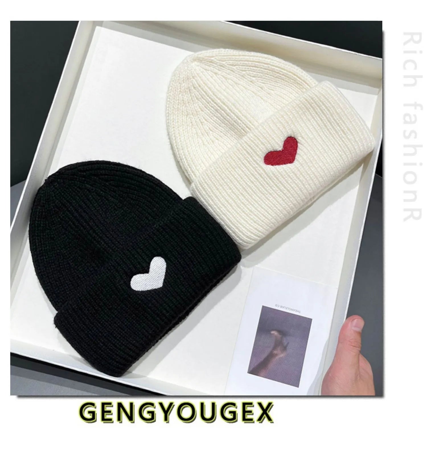 Sweet Loving Heart Embroidery Woolen Cap Children