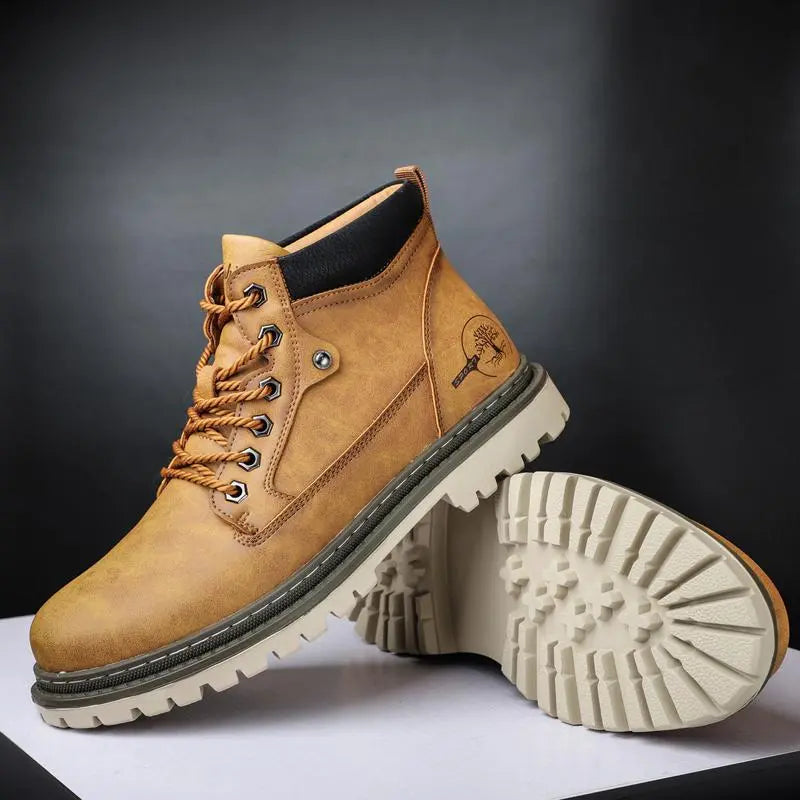 Casual High Top Leather Tooling Shoes Men